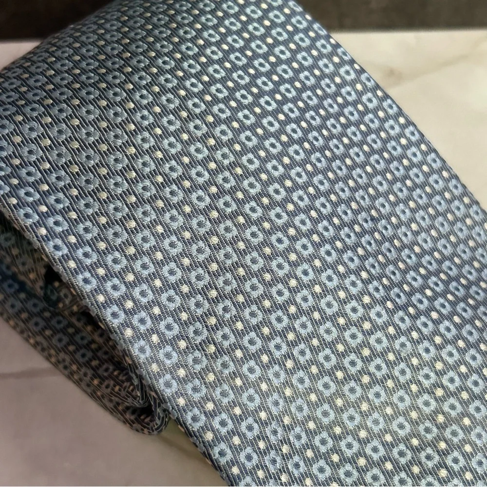 Volta Seta Italian Silk Light Blue Patterned Men's 58” Tie